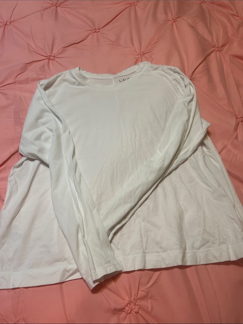 LOFT White Long Sleeve Crewneck Tee